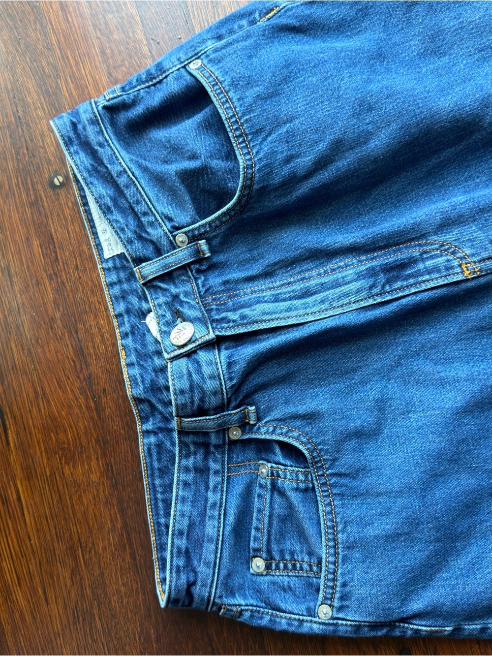 rag & bone Classic Wide-Leg Denim Jeans in Blue - Picture 2 of 11